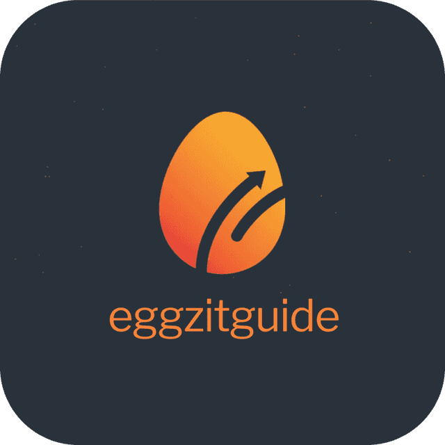 Eggzitguide logo — an egg with an exit-ramp arrow